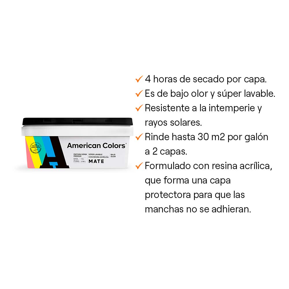 COMBO Pintura Latex American Colors Mate Bl 1 gl + Kit Pro Pintor ...