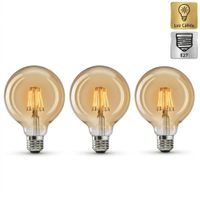 Pack x3 Foco LED G95 Bola G95 Vintage 8W Luz E27 Cálida EXTRALED
