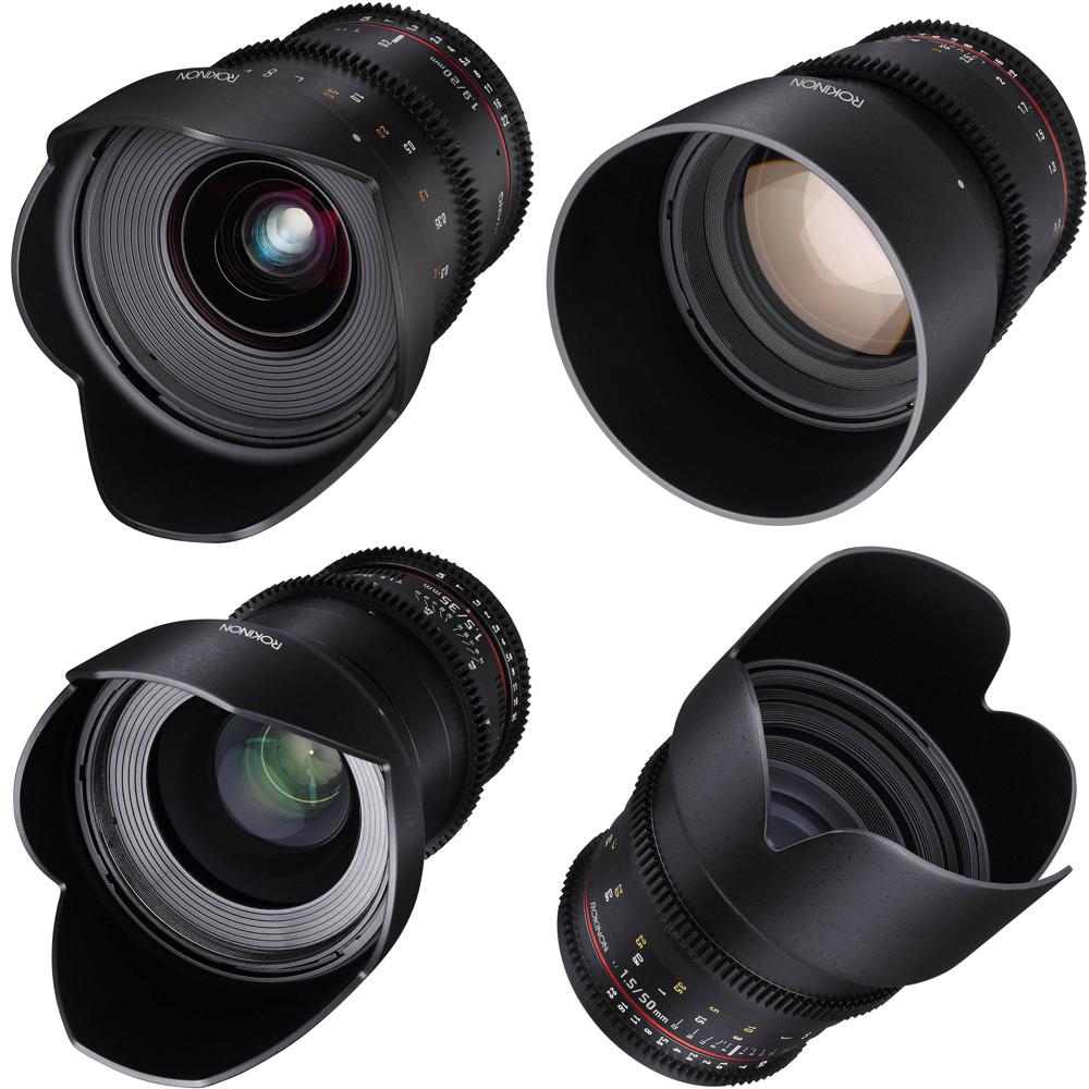 Rokinon Lente Cine DS 20, 35, 50, 85mm MFT - Montura Micro Cuatro Tercios, Rango de T1.5 a
