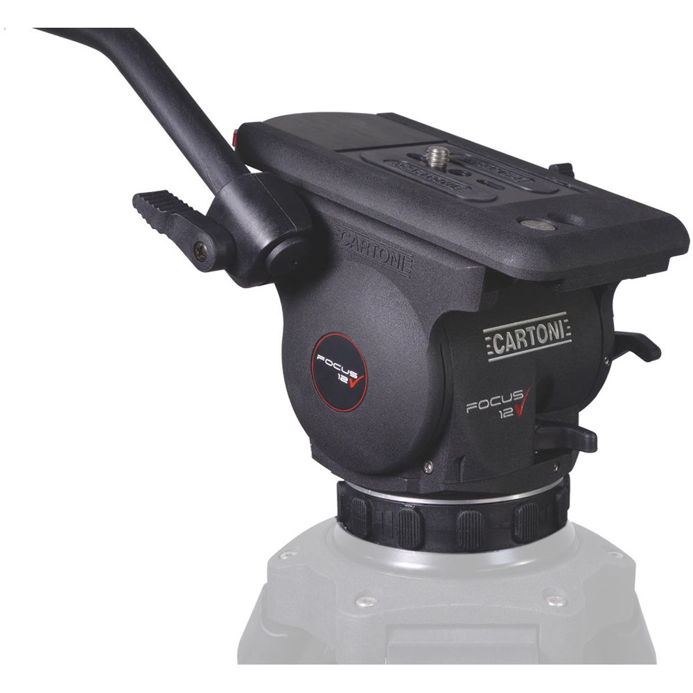 Cartoni Focus 12 Cabezal Fluido 100mm - Soporta Cargas de 0 a 26 lb, Sistema de Placa Touc