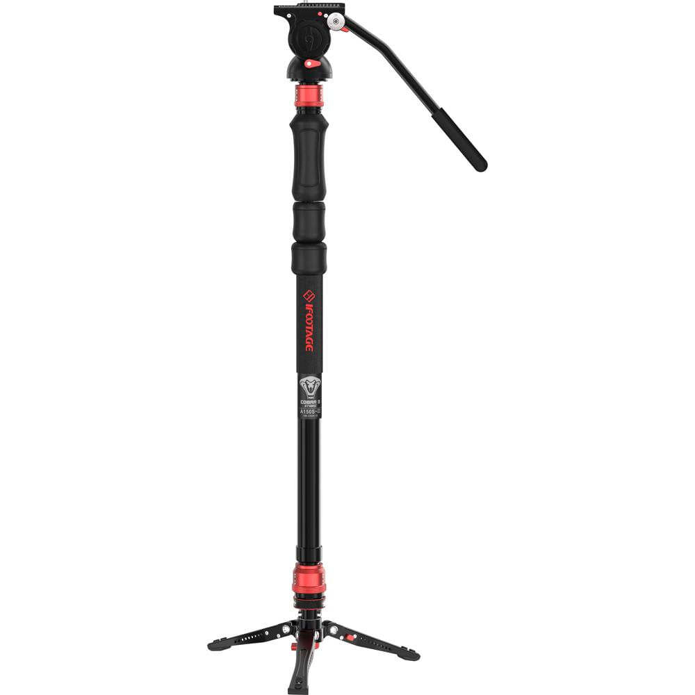 iFootage Monopod Cobra 3 Strike con Base Minipod y Cabezal Fluido K5S - Capacidad de Carga