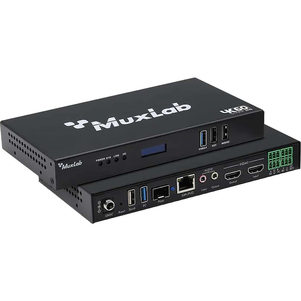 MuxLab Transceptor KVM over IP PoE 4K60 - Extensión HDMI/USB hasta 330'
