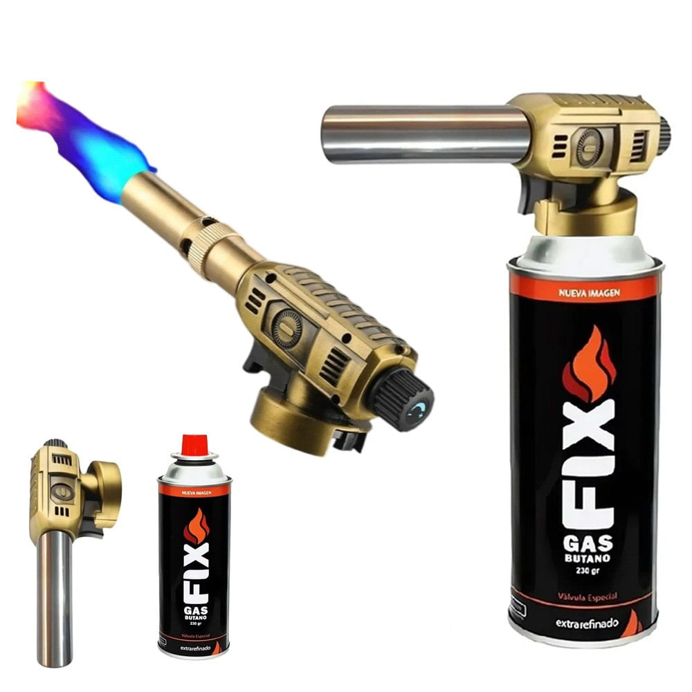 Kit Mini Soplete Flameador Profesional Cocina adaptable para Gas butano más gas