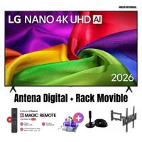 Televisor LG 75'' NANO UHD 4K AI Smart TV 75NU800BPSB 2026 - Ant - Rack Movible