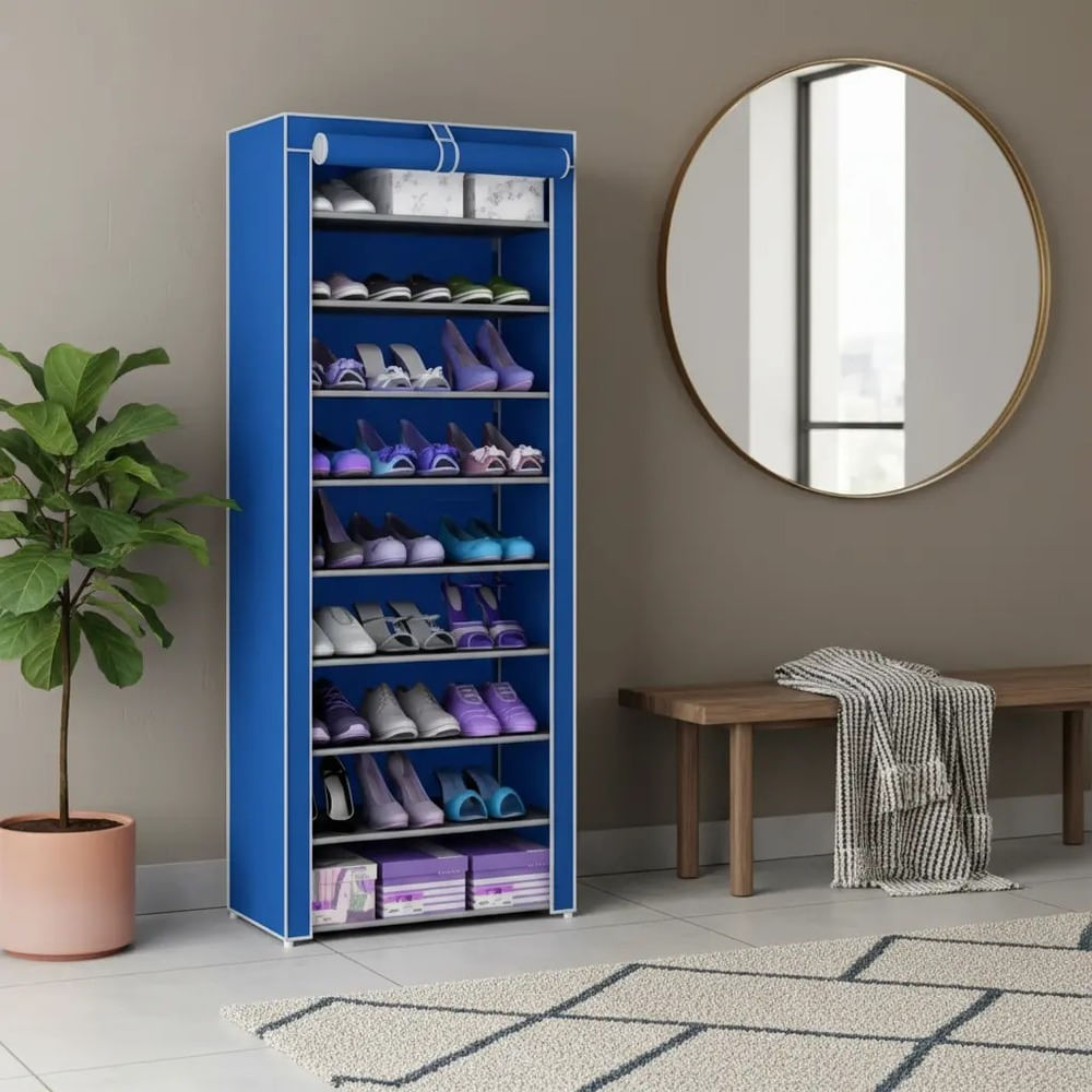 ORGANIZADOR DE ZAPATOS ARMABLE DE 09 NIVELES CIAN