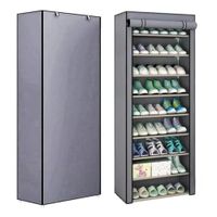 ORGANIZADOR DE ZAPATOS ARMABLE DE 09 NIVELES GRIS