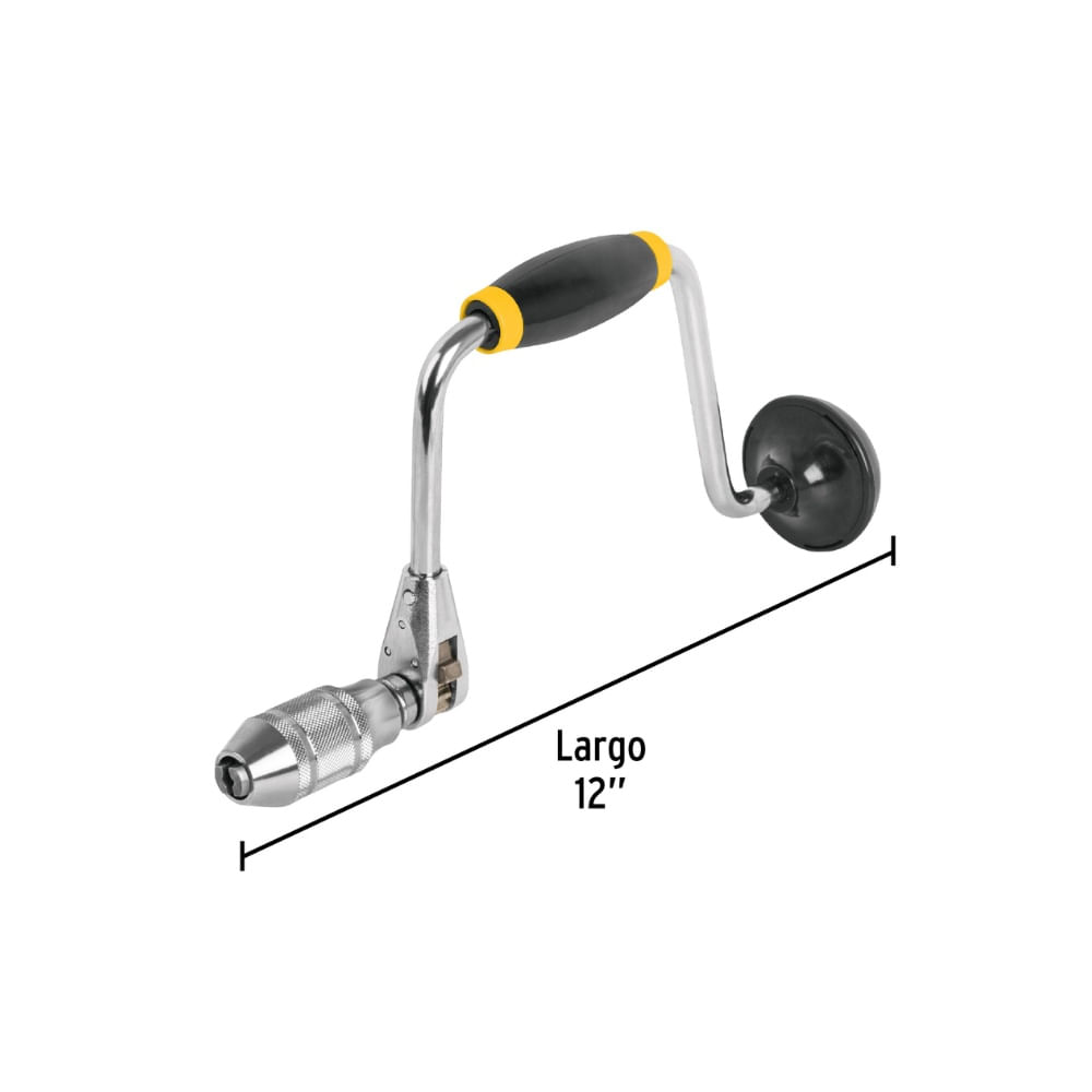 Berbiqui Manual 12” con Perilla de Plastico Perforacion Manual en Madera y Carpintería BC-10P