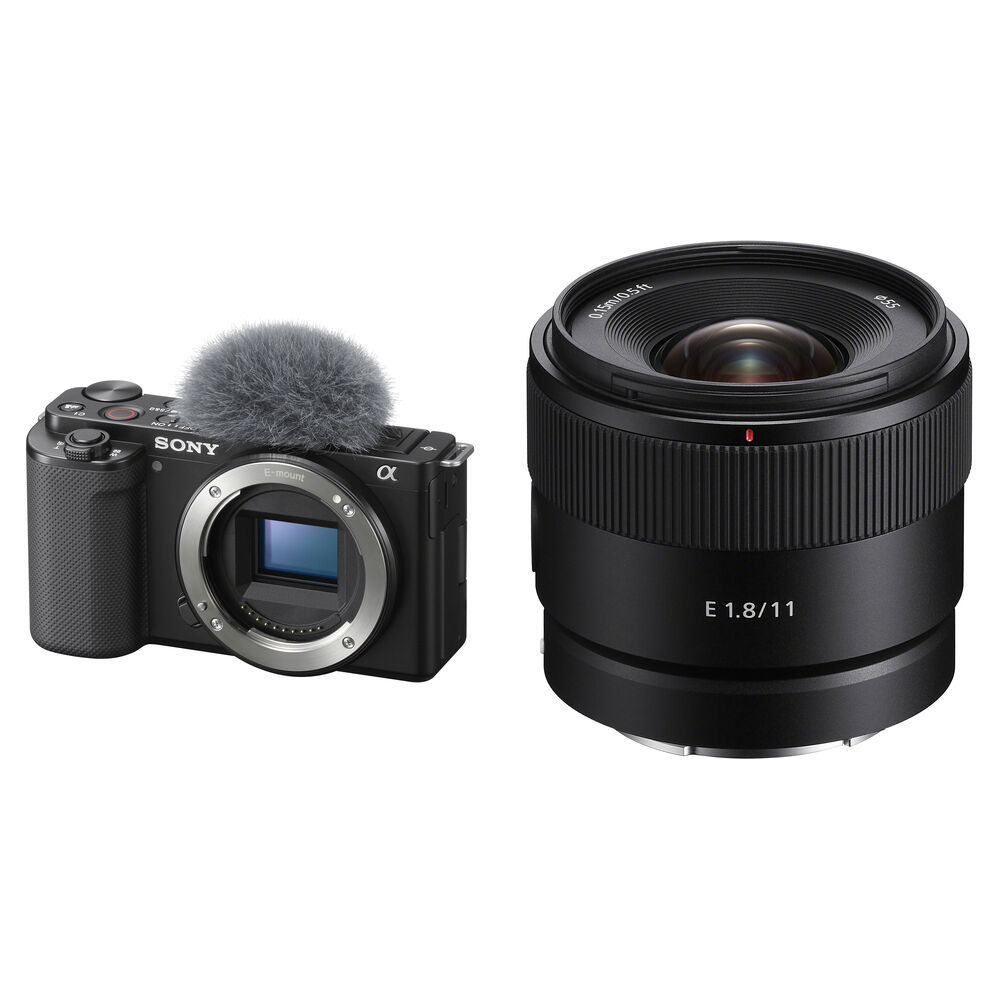 Sony ZV-E10 Cámara Sin Espejo con Lente 11mm f/1.8 - Sensor APS-C de 24.2MP, Video UHD 4K