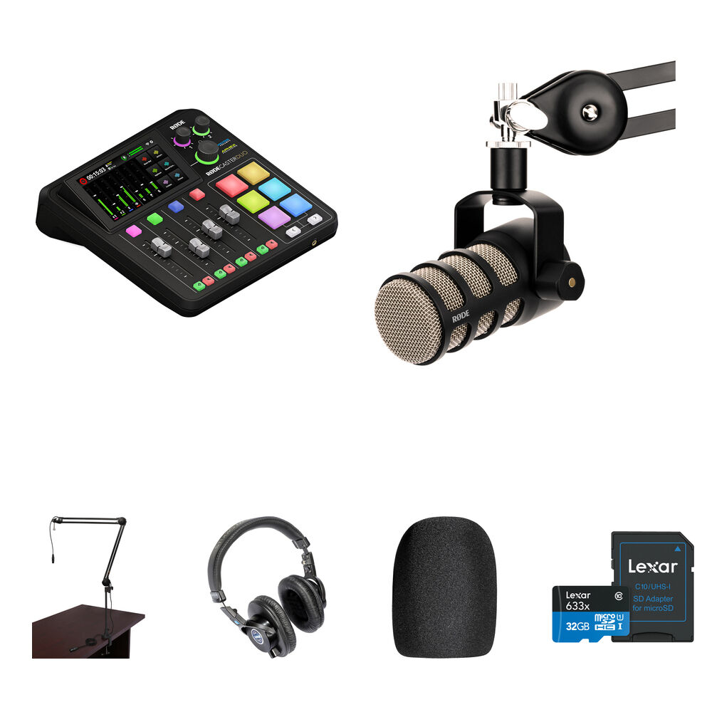 RODE RODECaster Duo Kit Podcasting con PodMic, Brazo de Transmisión y Auriculares