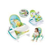 Silla de comer mecedora 3 en 1 con vibracion Verde