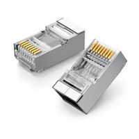 Conector RJ45 Ugreen NW111 Cat6 Metal Blindado 8P8C Pack 100 Unidades