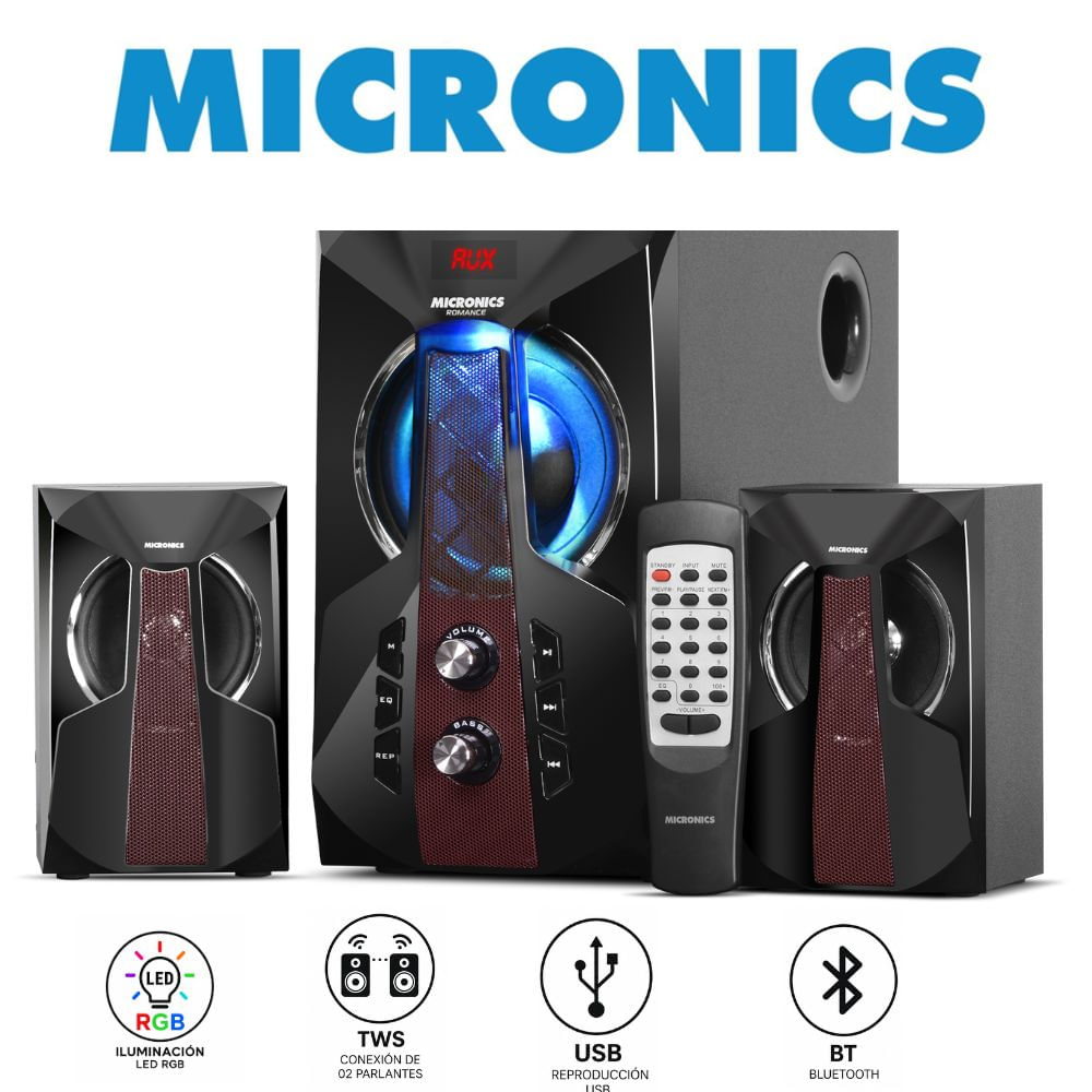 Parlante 2.1 Micronics Olimpo MIC S7072BT USB BT