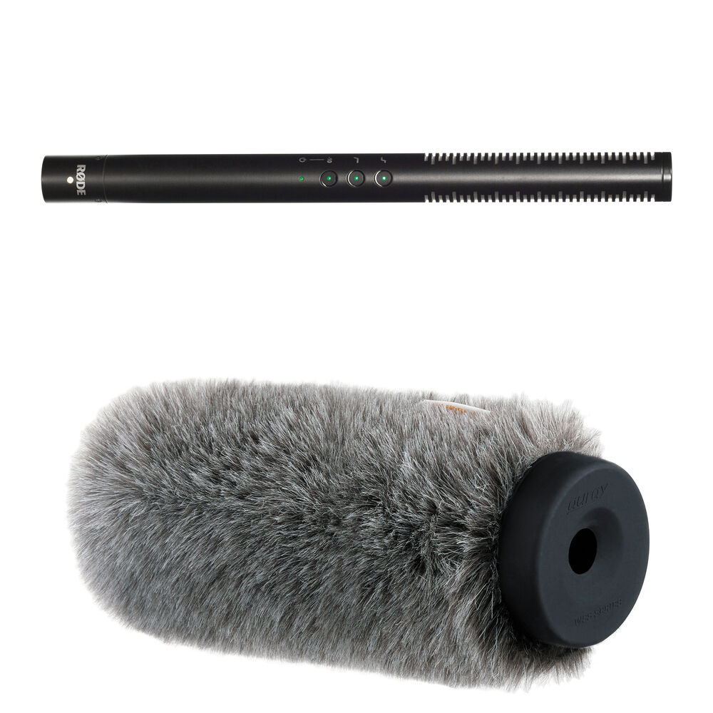 RODE NTG4+ Micrófono Shotgun con Auray Windshield - Alimentación por Batería o Phantom,