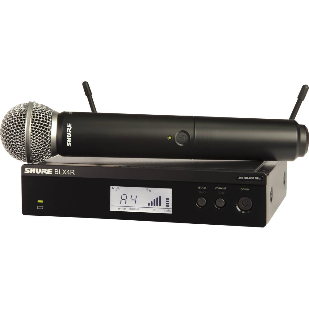 Shure BLX24R/SM58 Sistema Inalámbrico de Micrófono de Mano Rackmount con Cápsula SM58,