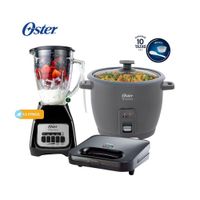 Combo Oster 3 en 1 Licuadora 1.5 Litros Vidrio - Arrocera 10 Tazas - Sandwichera