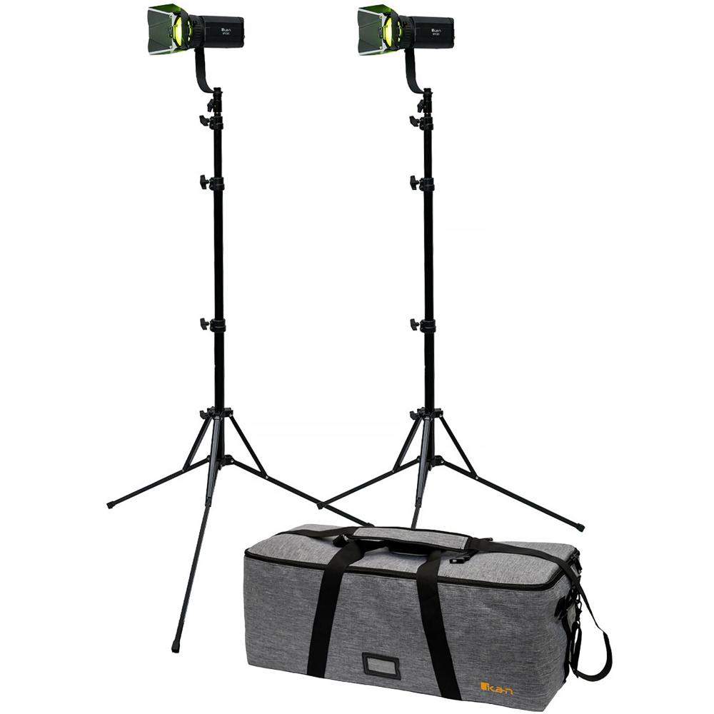 ikan Stryder Kit de Iluminación LED Fresnel RGBW (2 Luces) con Soportes y Bolsa de Transp