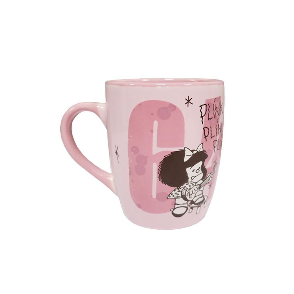 Mug Taza Cafe Ceramica Mafalda Rosado 390 ML