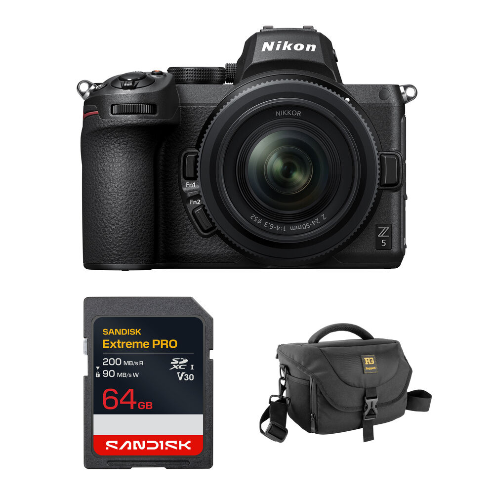 Nikon Z5 Cámara Mirrorless con Lente NIKKOR Z 24-50mm f/4-6.3 y Accesorios Básicos
