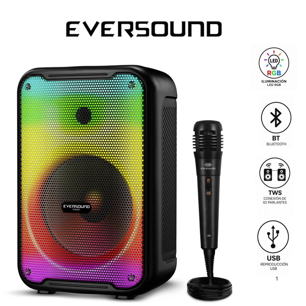 Parlante Portatil Eversound EV 5003 Dynamic Bocina de 3 con Microfono USB BT