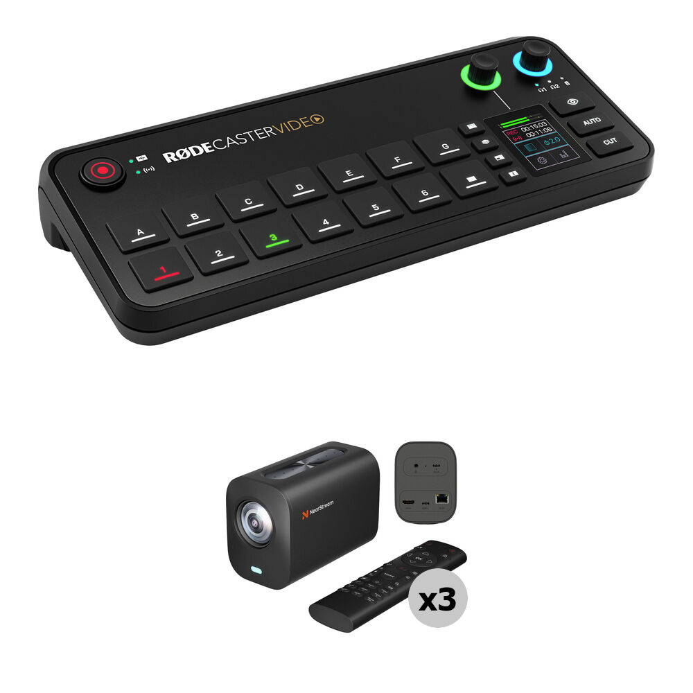 RODE RODECaster Video All-in-One Production Console 3-Camera Kit con 3 cámaras 4K y múlt