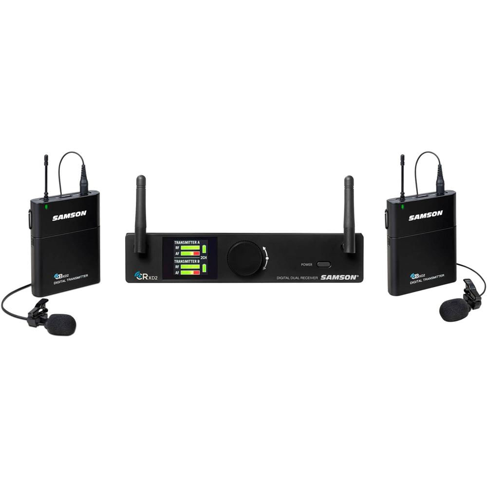 Samson Sistema Inalámbrico Digital de Micrófono Lavalier Concert XD2 para 2 Personas con