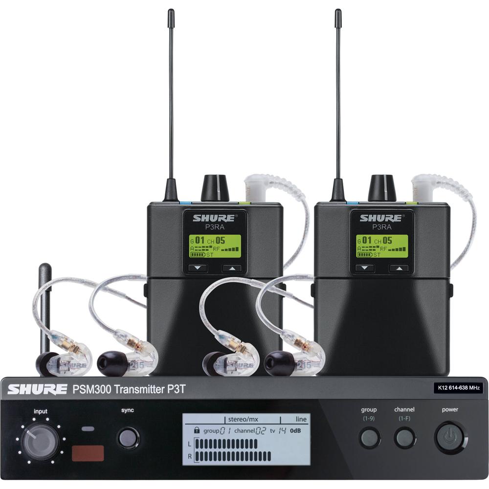 Shure PSM 300 Twin-Pack Kit Monitor In-Ear Inalámbrico con Transmisor P3T y 2 Receptores