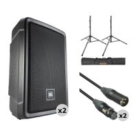 JBL IRX108BT Altavoces Portátiles Activos de 8"" con Bluetooth 5.0, Soportes y Cables