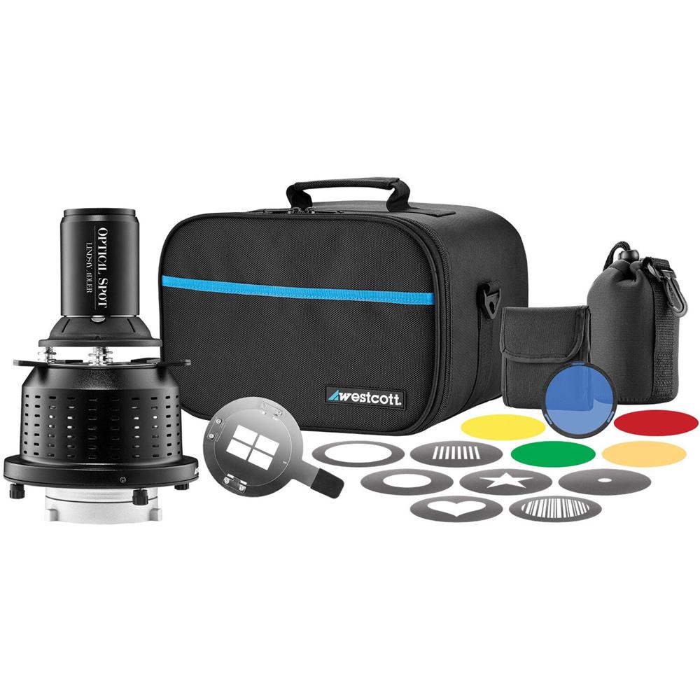 Westcott Optical Spot Lindsay Adler para Bowens, Lente Focalizable 150mm f/3.5, 8 Gobos, 5