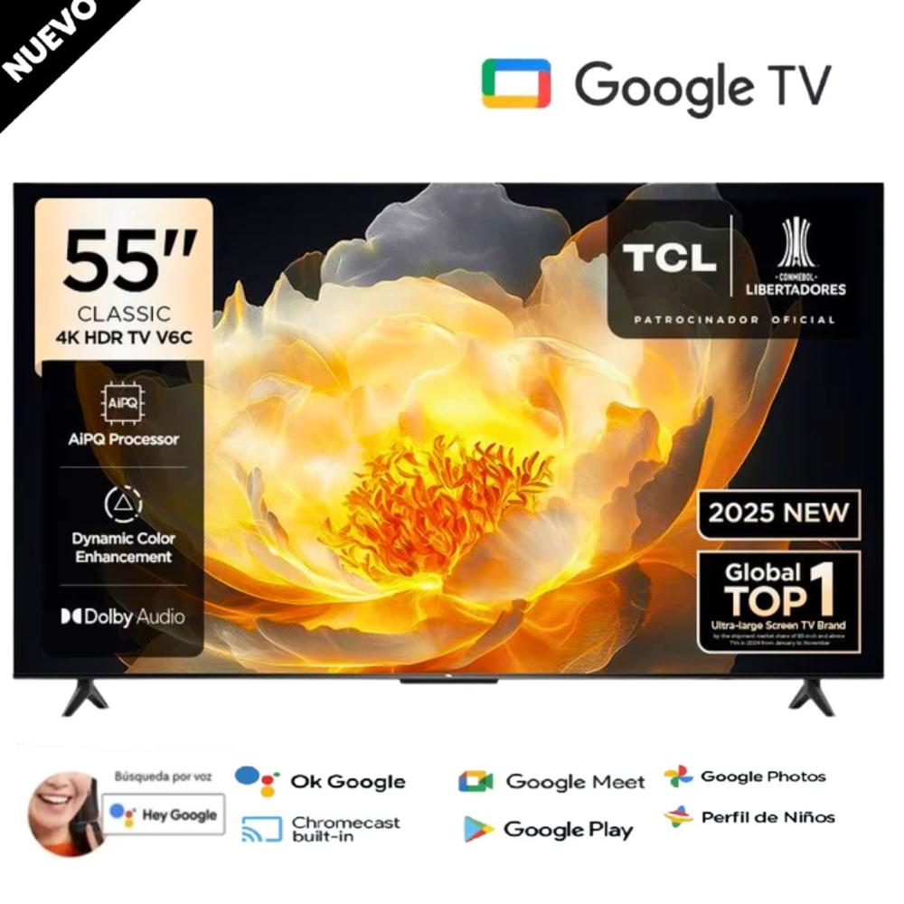 Televisor TCL 55 UHD 4K Smart  GOOGLE TV 55V6C