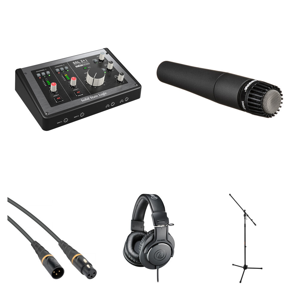 Solid State Logic SSL 2+ MKII Interfaz de Audio/MIDI USB-C 2x4 con Kit de Grabación de Gu