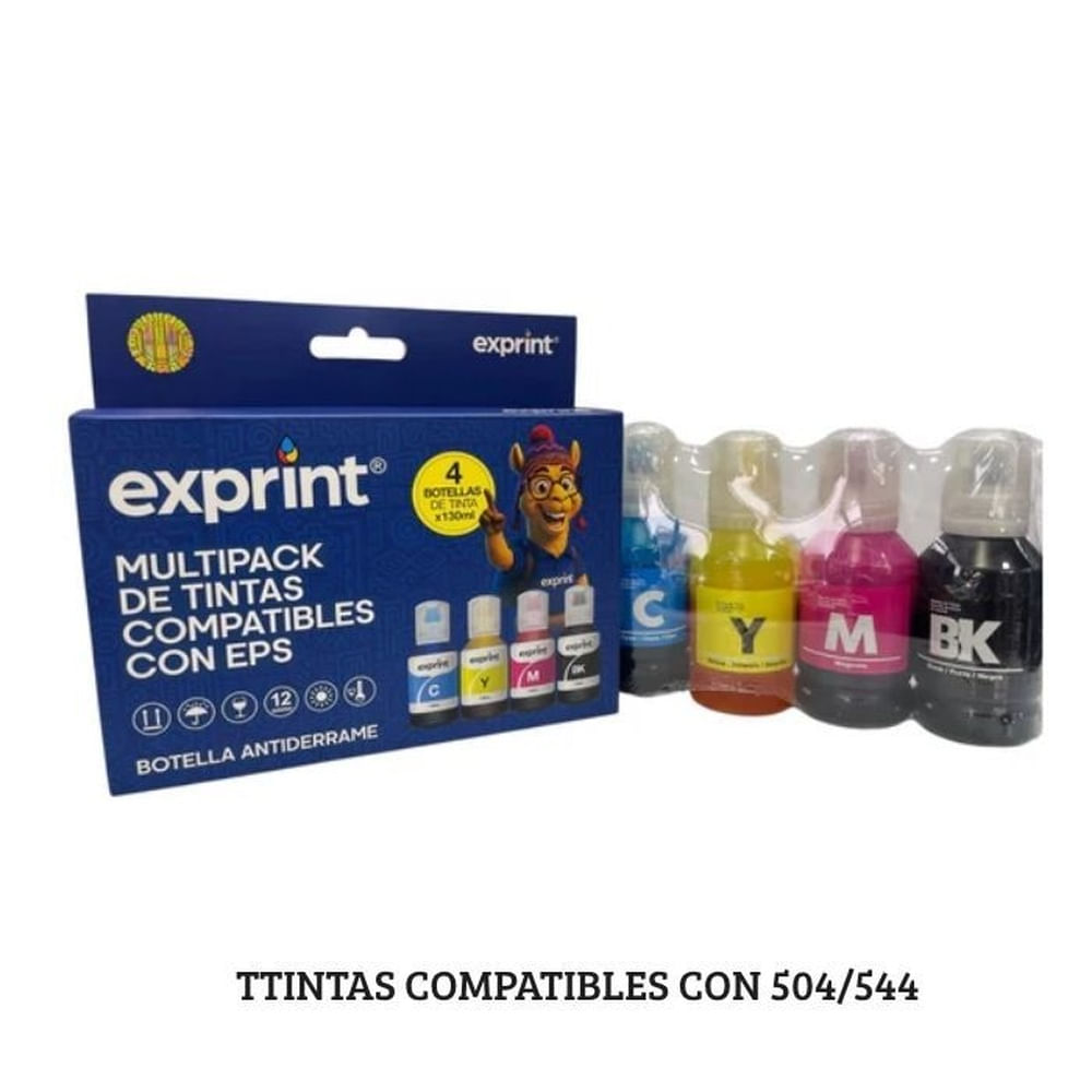 COMBO DE TINTAS COMPATIBLES CON EPSON 504 / 544 COLORES