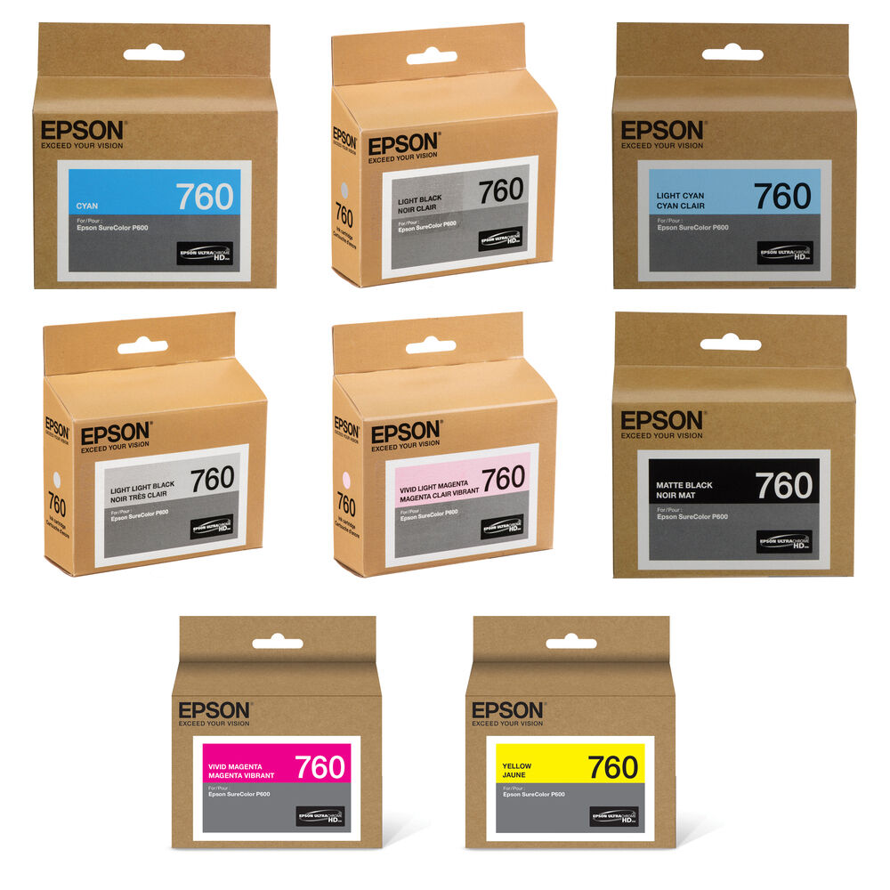 Epson T760 Kit de Cartuchos de Tinta Ultrachrome HD para Impresora SureColor P600 - 8 Cart