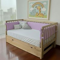PROTECTORES LATERALES PARACHOQUES TALLA MONTESSORI 1.5 PLAZAS  DISEÑO LILA
