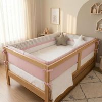 PROTECTORES LATERALES PARACHOQUES TALLA MONTESSORI 1.5 PLAZAS  DISEÑO ZIG ZAG -ROSADO