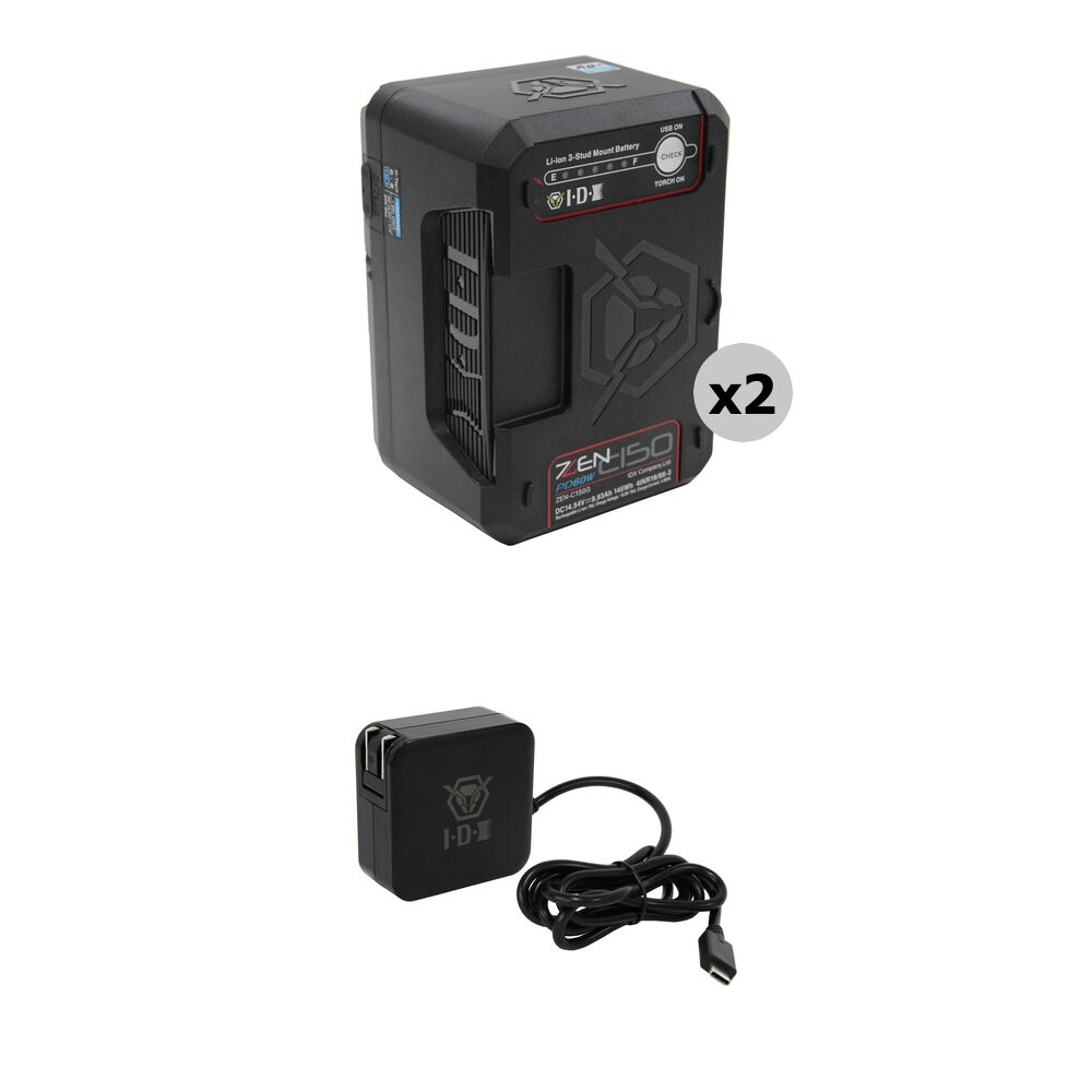 IDX System Technology Kit de 2 BaterÃ­as Li-Ion ZEN-C150G Gold Mount 145Wh con Cargador RÃ