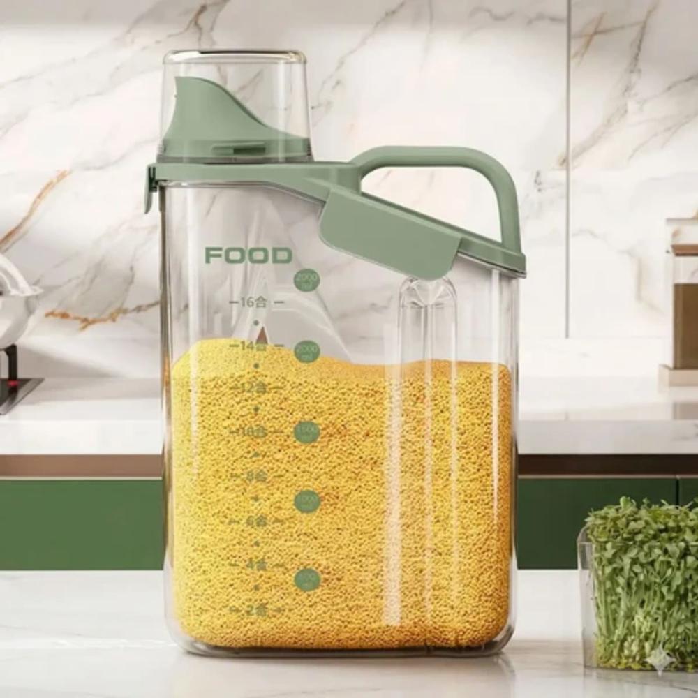 Dispensador Hermético para Alimentos 2500 ml Transparente Food Verde  545VR01