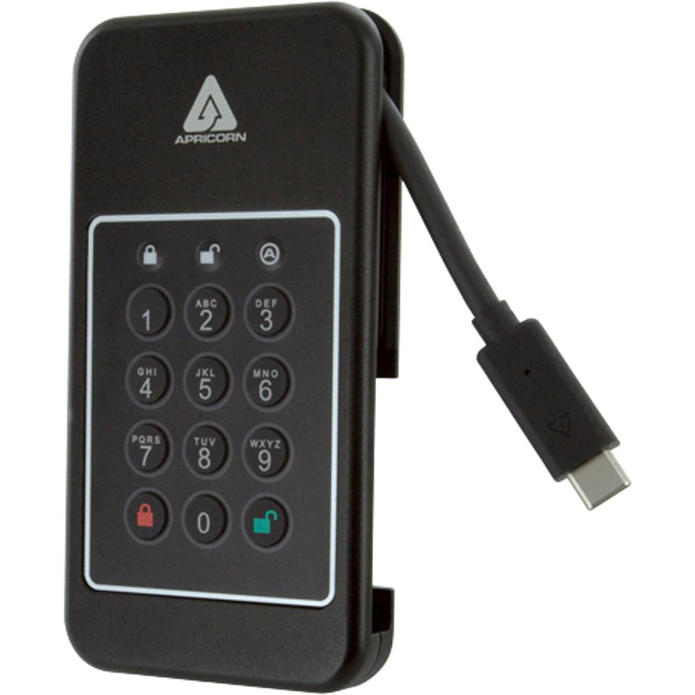 Apricorn Aegis NVX 2TB SSD Portable USB 3.2 Gen 2 con Encriptación AES de 256-Bit y Tecla