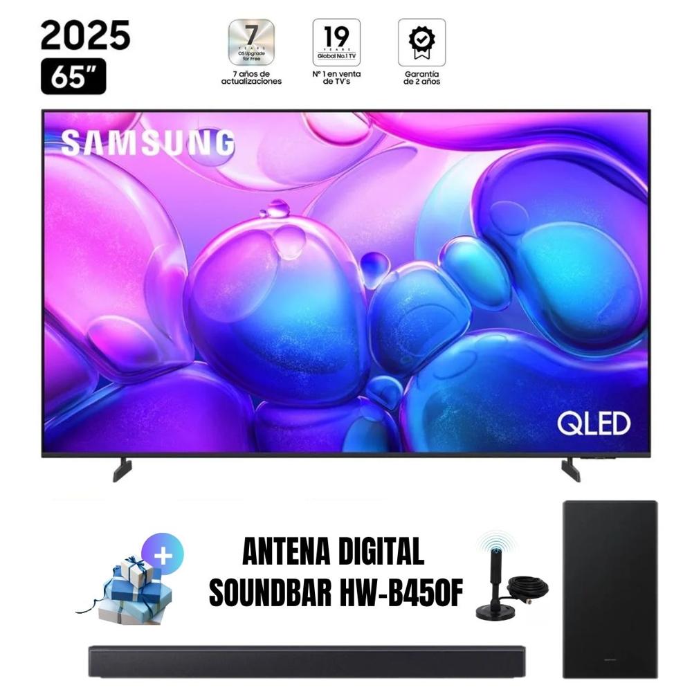 Televisor Smart TV Samsung 75'' QLED UHD 4K QN75Q6FAAGXPE 2025 - Ant - Soundbar HW-B450F
