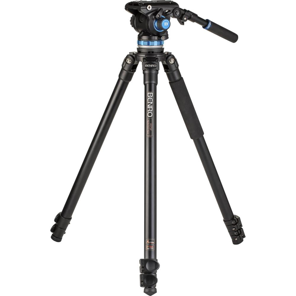 Benro A373F Trípode de Aluminio con Cabezal de Video Fluido S6Pro - Carga de 13.2 lb, Alt