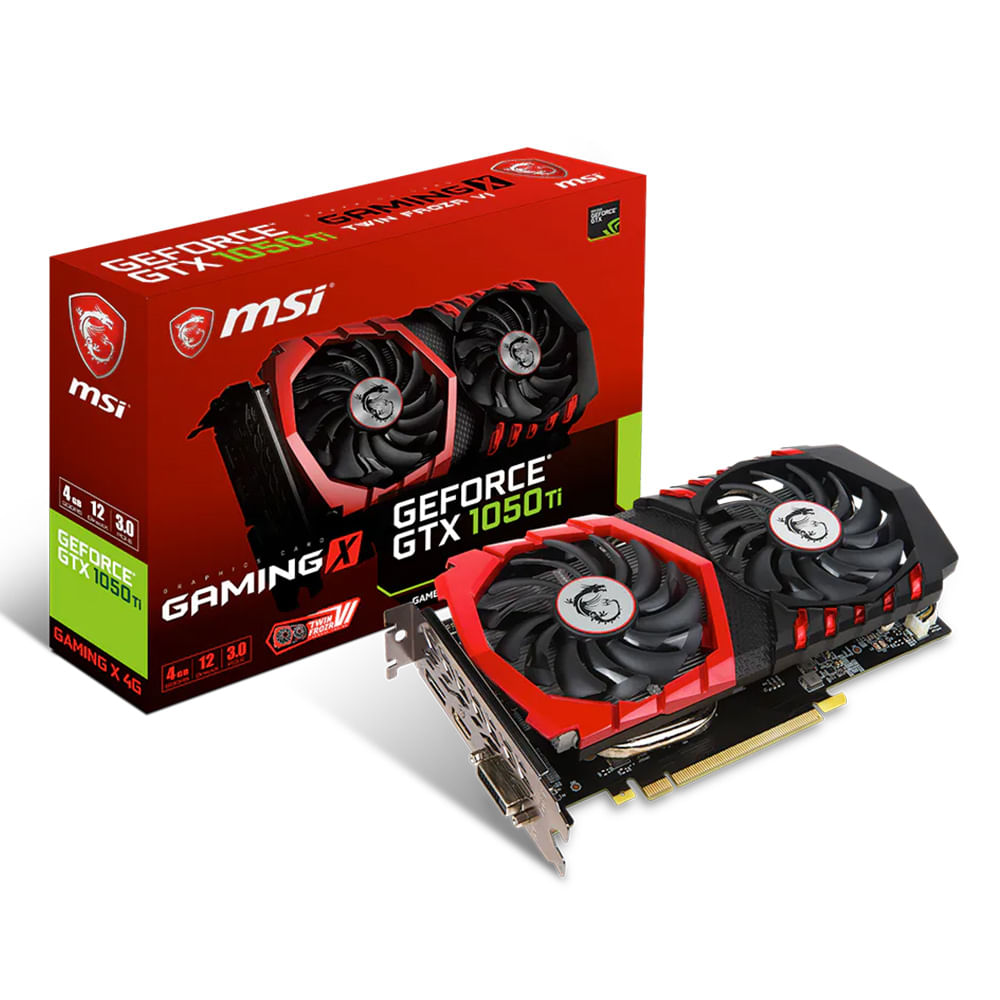 TARJETA DE VIDEO MSI GTX 1050 TI GAMING X  4GB GDDR5 128-BIT DVI HDMI DP