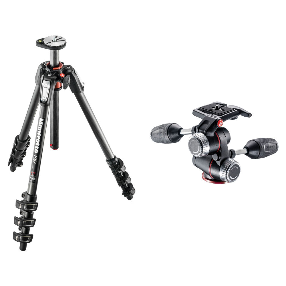 Manfrotto MT190CXPRO4 Trípode de Carbono con Cabezal Pan/Tilt MHXPRO-3W