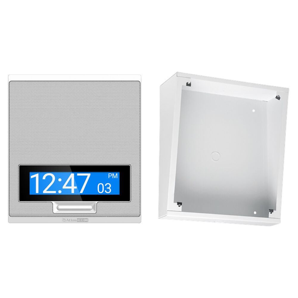 AtlasIED Altavoz IP PoE+ de 8"" con Micrófono de Talkback y Caja Trasera Angulada