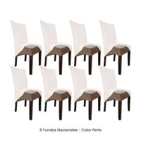 8 Fundas Nacionales de Terciopelo para Silla Recta - Perla