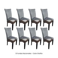 8 Fundas Nacionales de Terciopelo para Silla Recta - Grafito