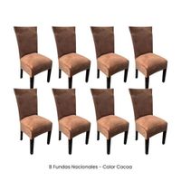 8 Fundas Nacionales de Terciopelo para Silla Recta - Cocoa