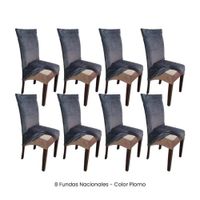 8 Fundas Nacionales de Terciopelo para Silla Recta - Plomo Rata