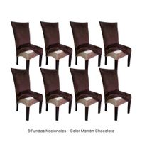 8 Fundas Nacionales de Terciopelo para Silla Recta - Marrón Chocolate