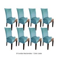 8 Fundas Nacionales de Terciopelo para Silla Recta - Jade