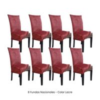 8 Fundas Nacionales de Terciopelo para Silla Recta - Lacre