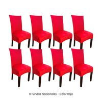 8 Fundas Nacionales de Terciopelo para Silla Recta - Rojo